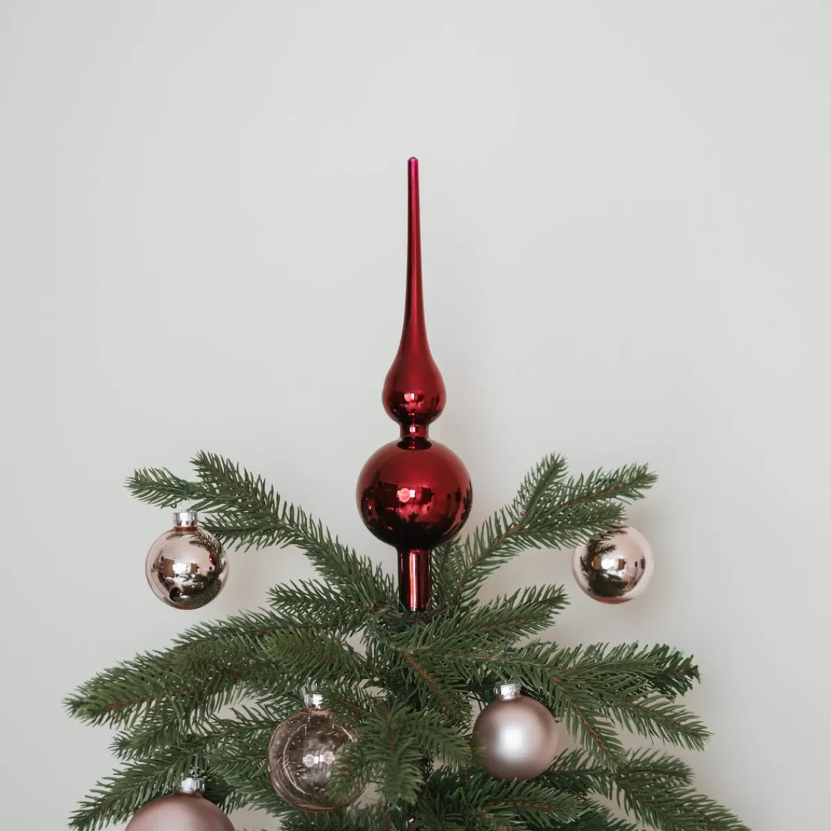 Hot It's all about Christmas Dieprode Glazen Piek Voor Een Traditionele Kerstboom