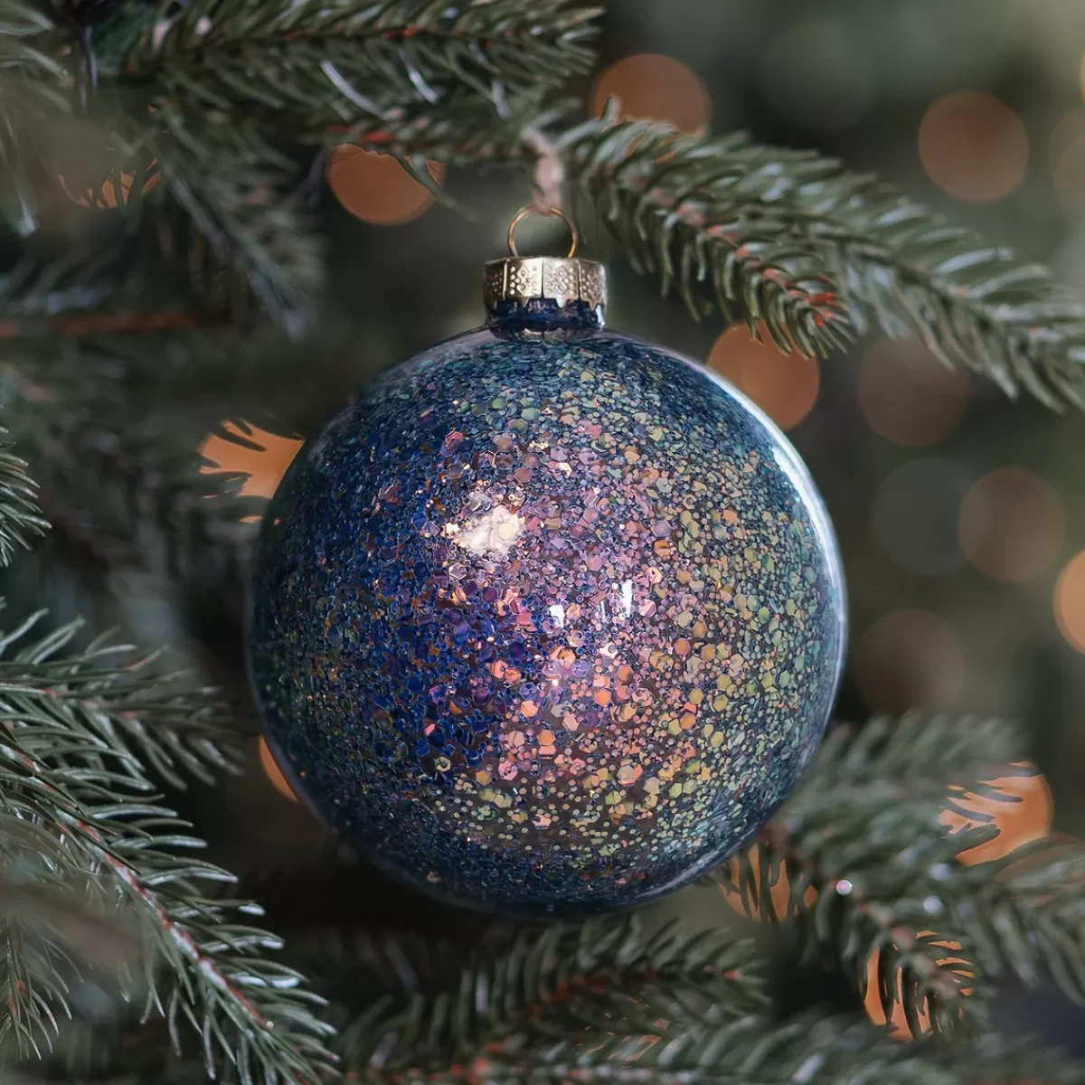 Cheap It's all about Christmas Glazen 'Galaxy' Kerstbal Met Glitters (binnenkant)