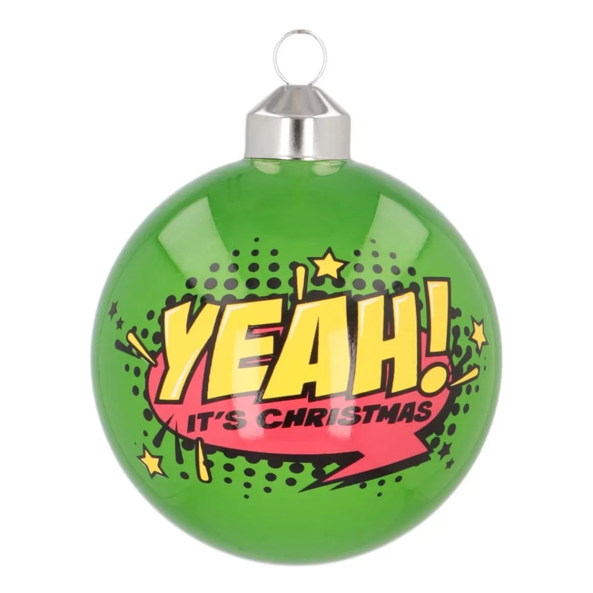 Cheap It's all about Christmas Glazen Kerstbal "Yeah" | Glas | Groen | 8 Cm