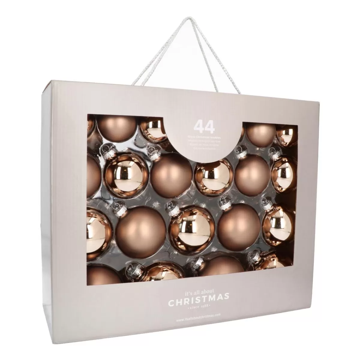 Cheap It's all about Christmas Glazen Kerstballen 44 St | Taupe | 5-8 Cm | In Koffer