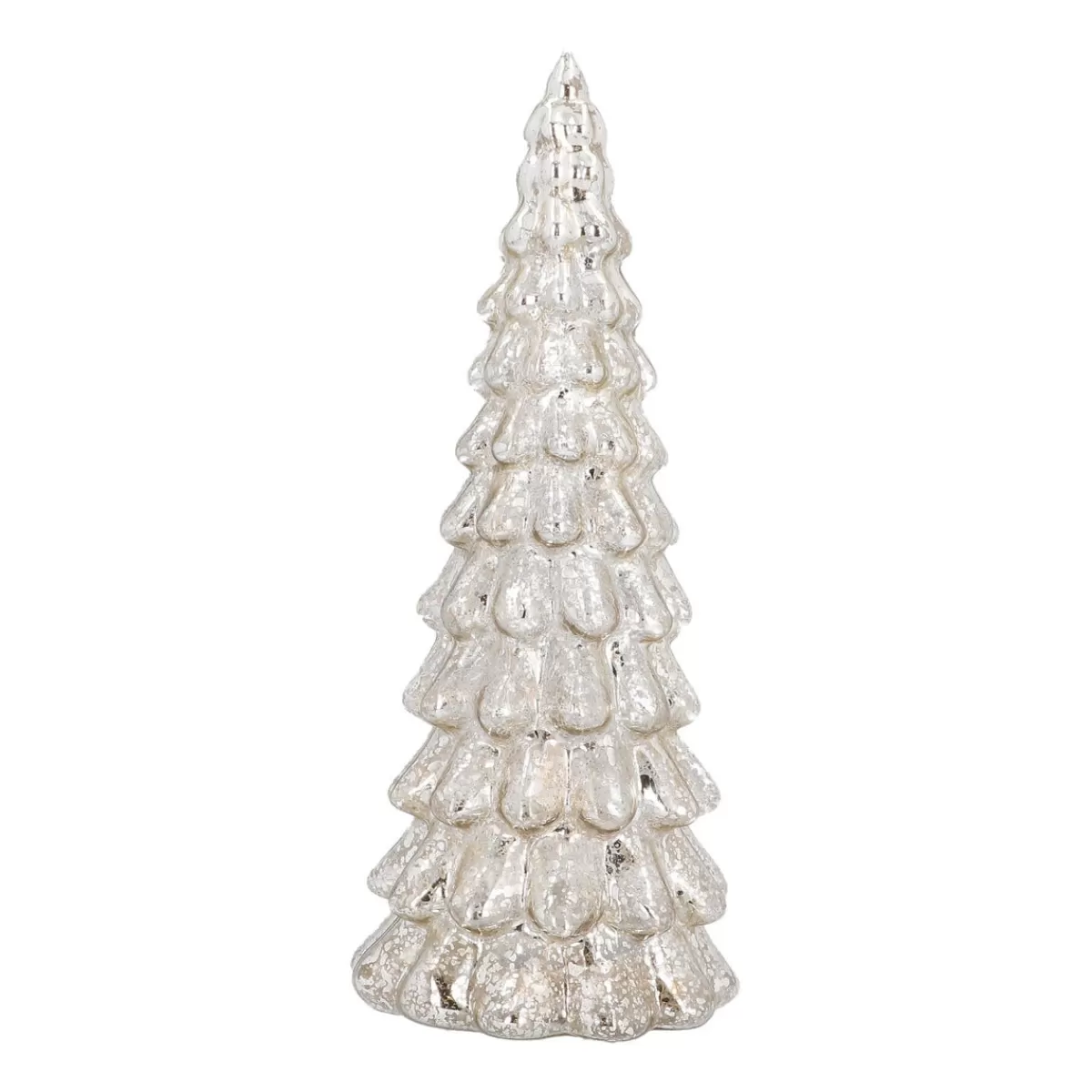 Hot It's all about Christmas Glazen Kerstboom | Zilver | 8 LED | 27 Cm