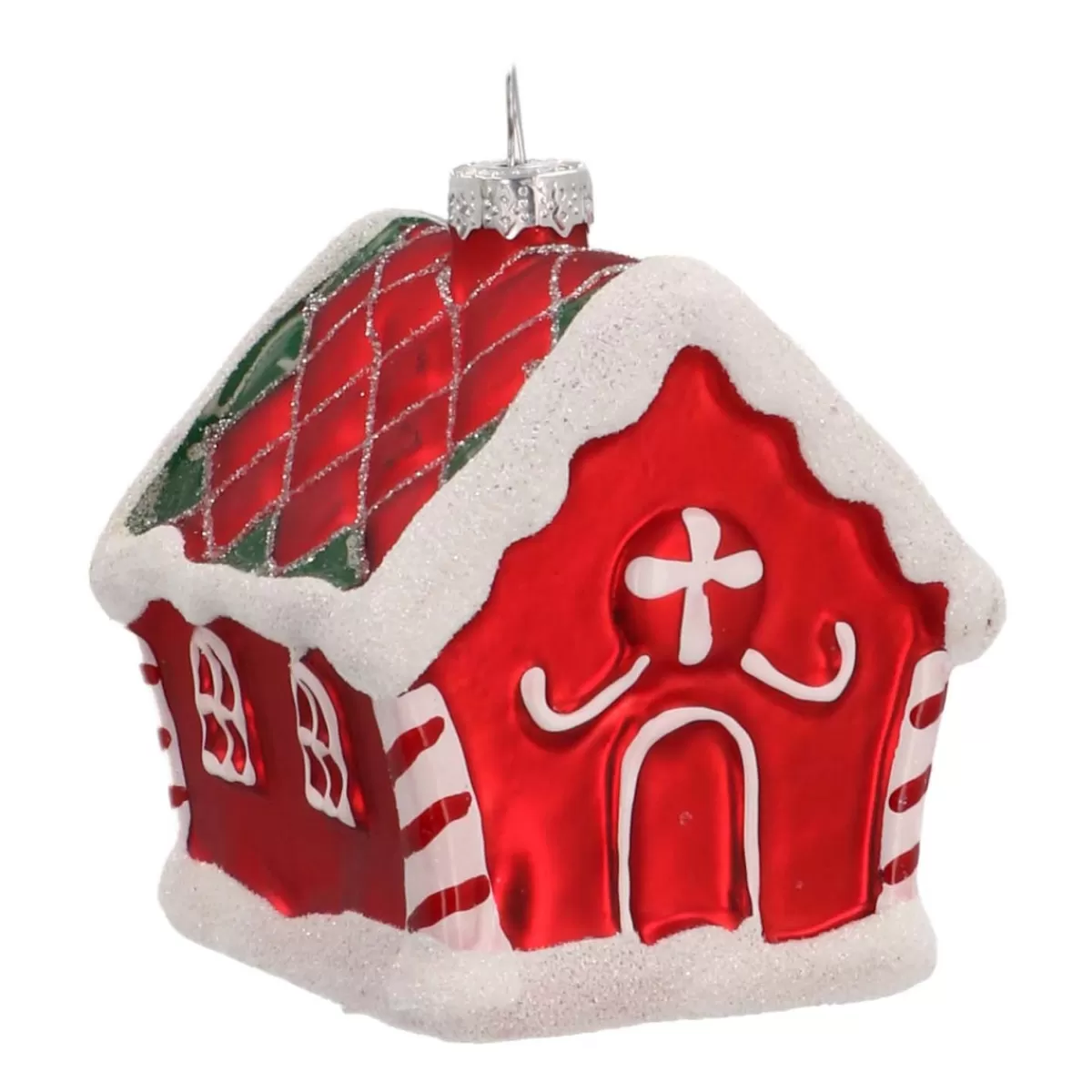 Flash Sale It's all about Christmas Glazen Kersthanger | Rood Peperkoekhuisje | 9 Cm