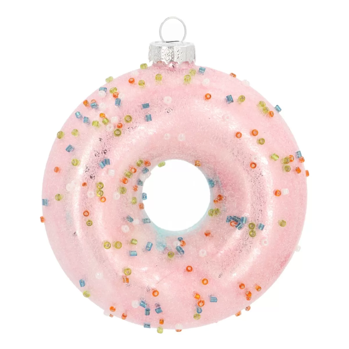 Hot It's all about Christmas Glazen Kersthanger Donut | Roze | 10 Cm