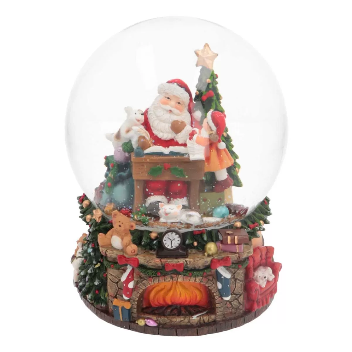 Clearance It's all about Christmas Grote Sneeuwbol Met Kerstman | Muziek | ⌀14,5cm | 20,5cm Hoog