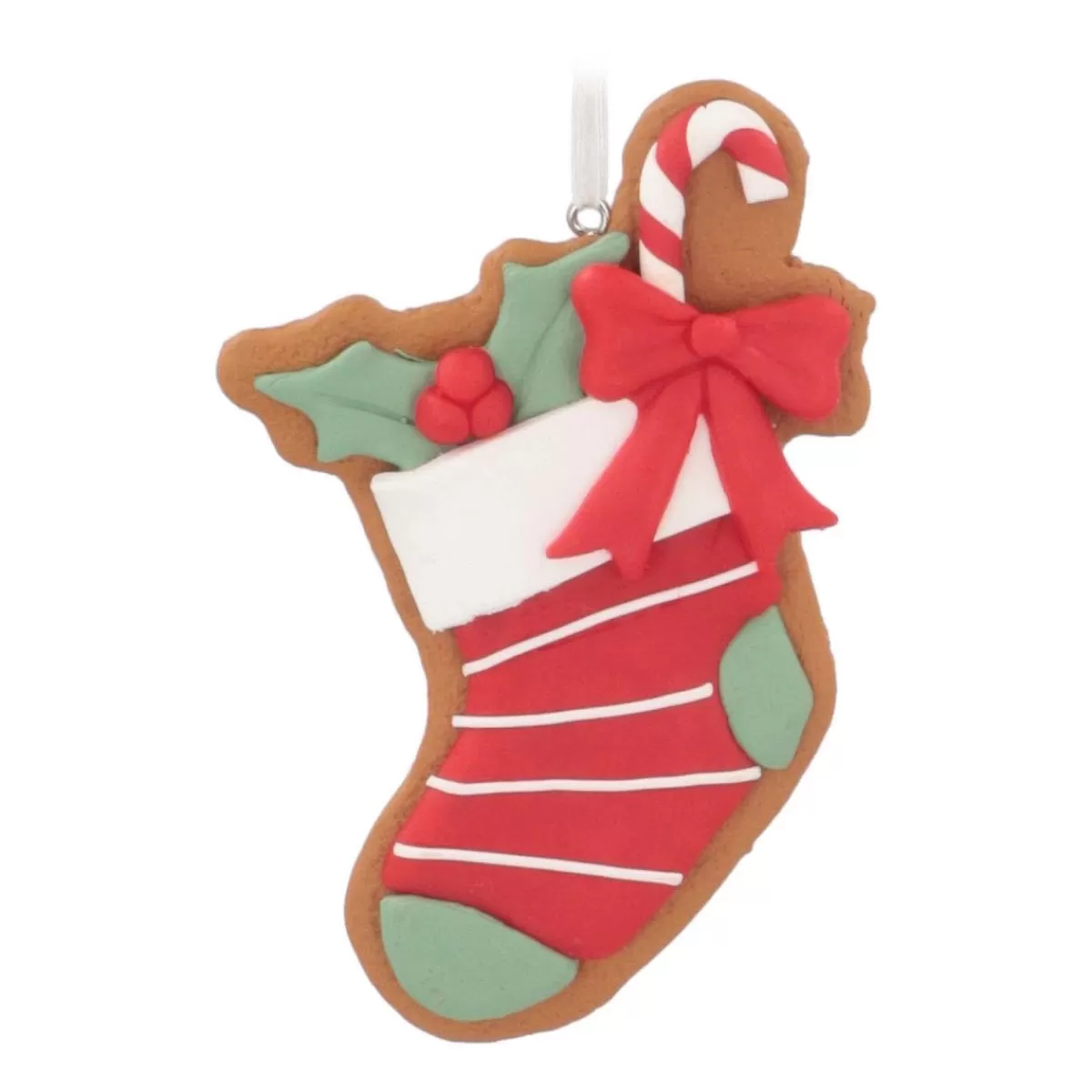 New It's all about Christmas Hanger Peperkoek Gingerbread Sok | Rood | Klei | 8cm