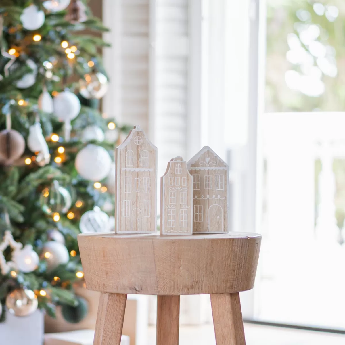 Best Sale It's all about Christmas Houten Huisje Met Schitterende Sneeuwdetails