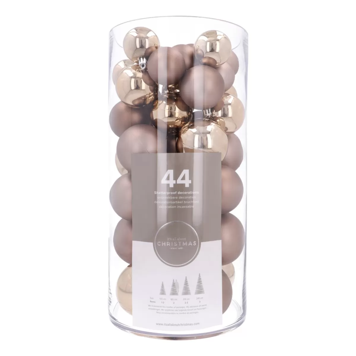 Flash Sale It's all about Christmas Kerstballen 44 St | Taupe | Kunststof | 5-8 Cm | In Koker