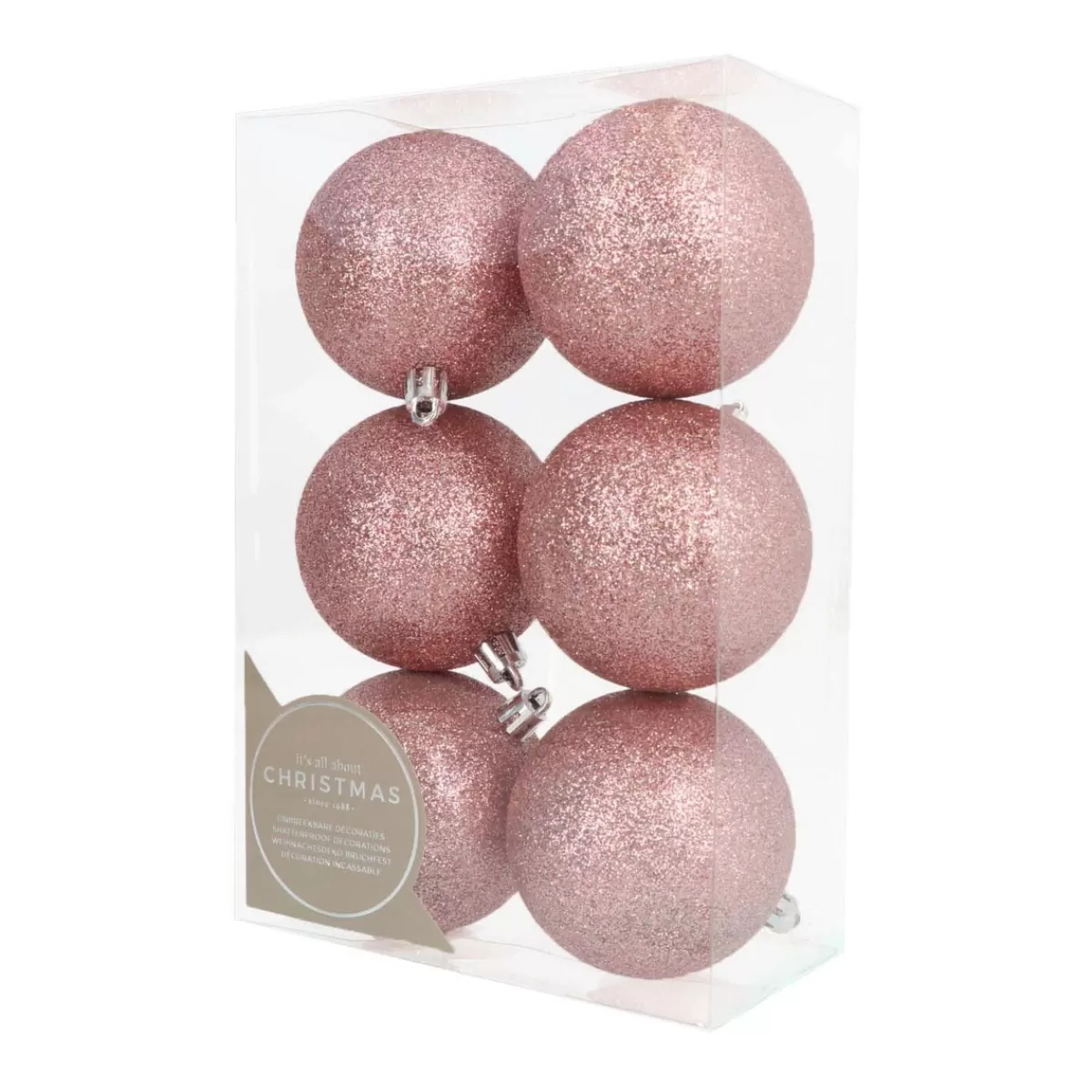 Shop It's all about Christmas Kerstballen 6 St | Oudroze | Kunststof | 7 Cm