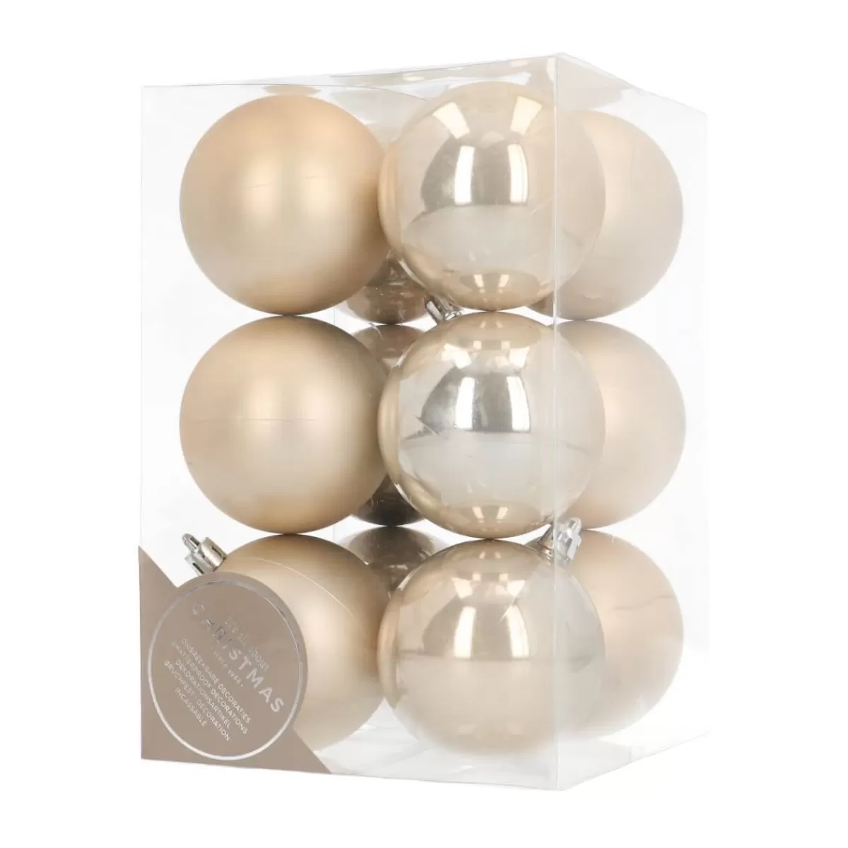 New It's all about Christmas Kerstballen Set 12 St | Champagne | Kunststof