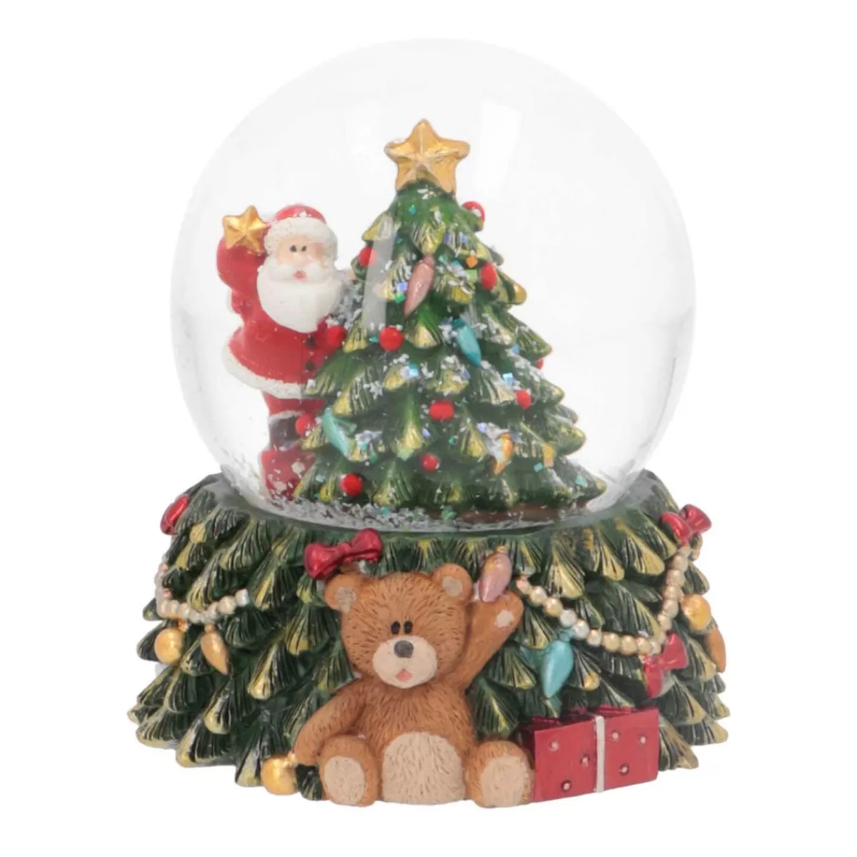 Clearance It's all about Christmas Kerstboom Met Sneeuwbol | ⌀6cm | 9cm Hoog