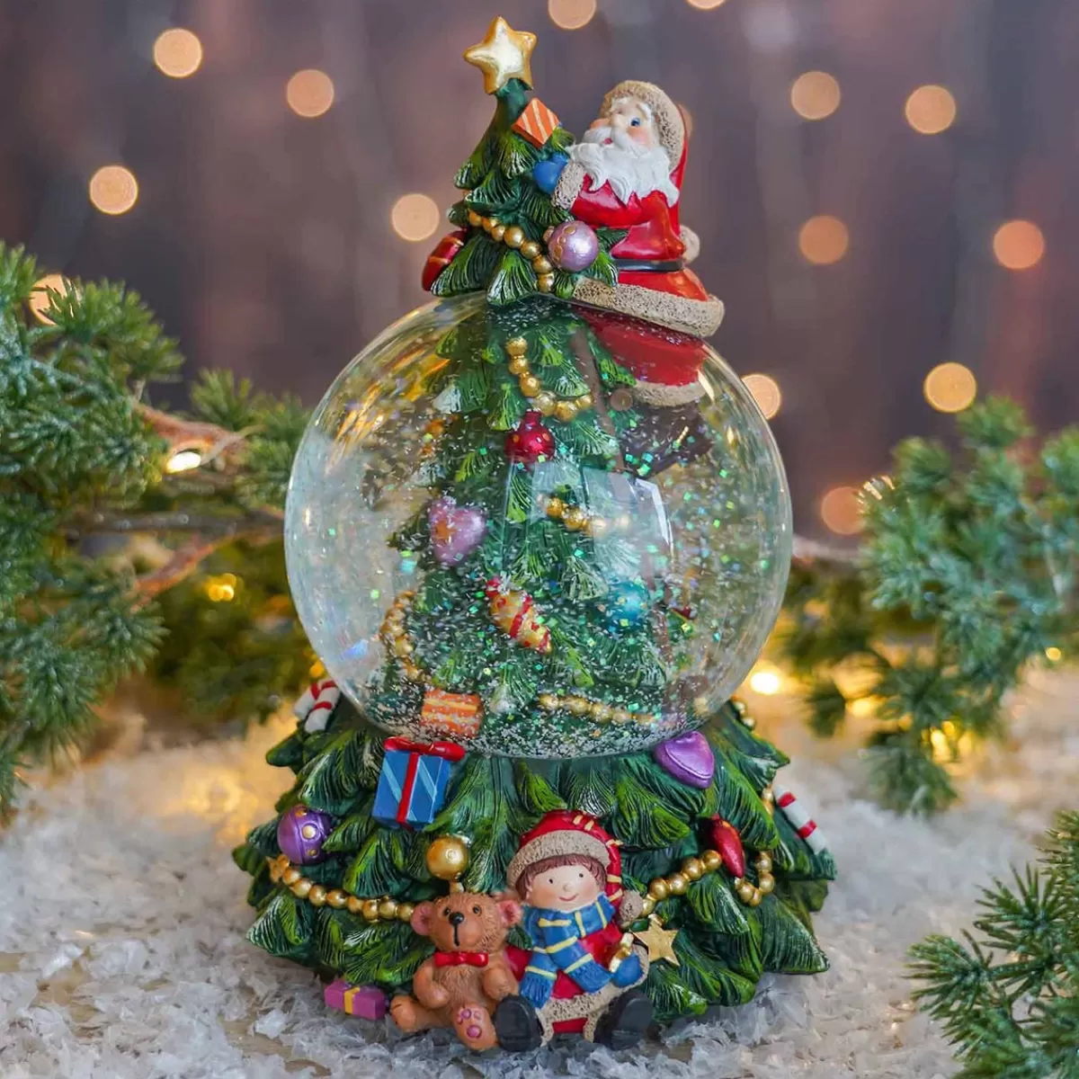 Cheap It's all about Christmas Kerstboom Met Sneeuwbol | Muziek | ⌀9cm | 19 Cm Hoog