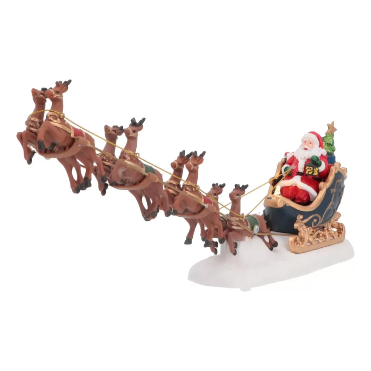 Best Sale It's all about Christmas Kerstdorp Kerstman Met Rendieren | Led-verlichting | 36cm Lang