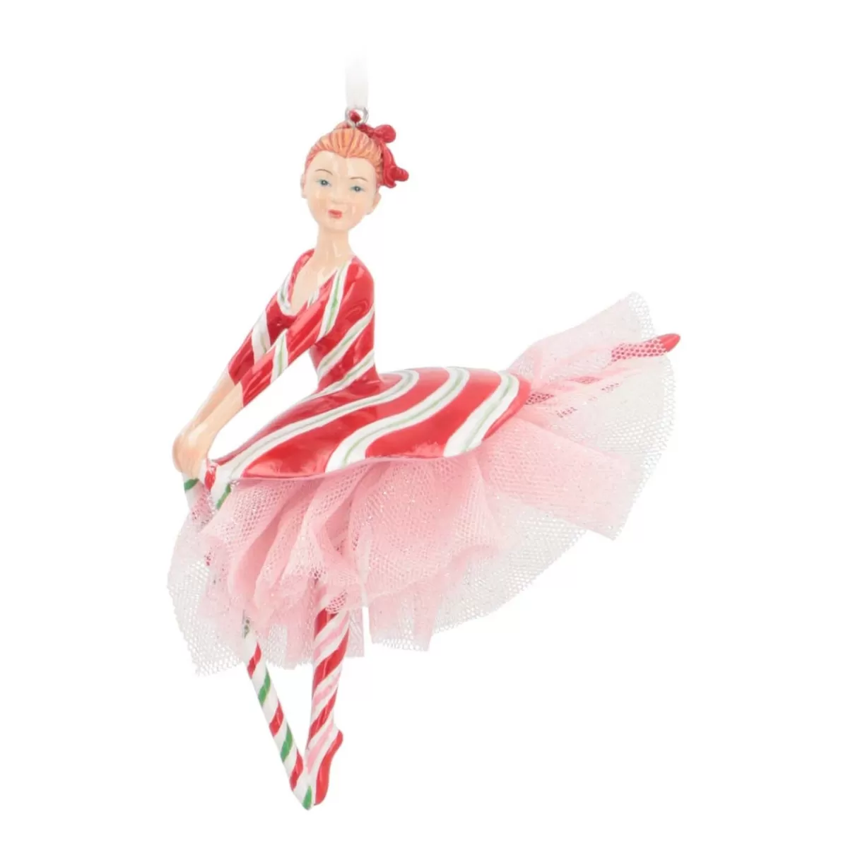 Clearance It's all about Christmas Kersthanger Ballerina Met Zuurstok | Polyresin | 16cm