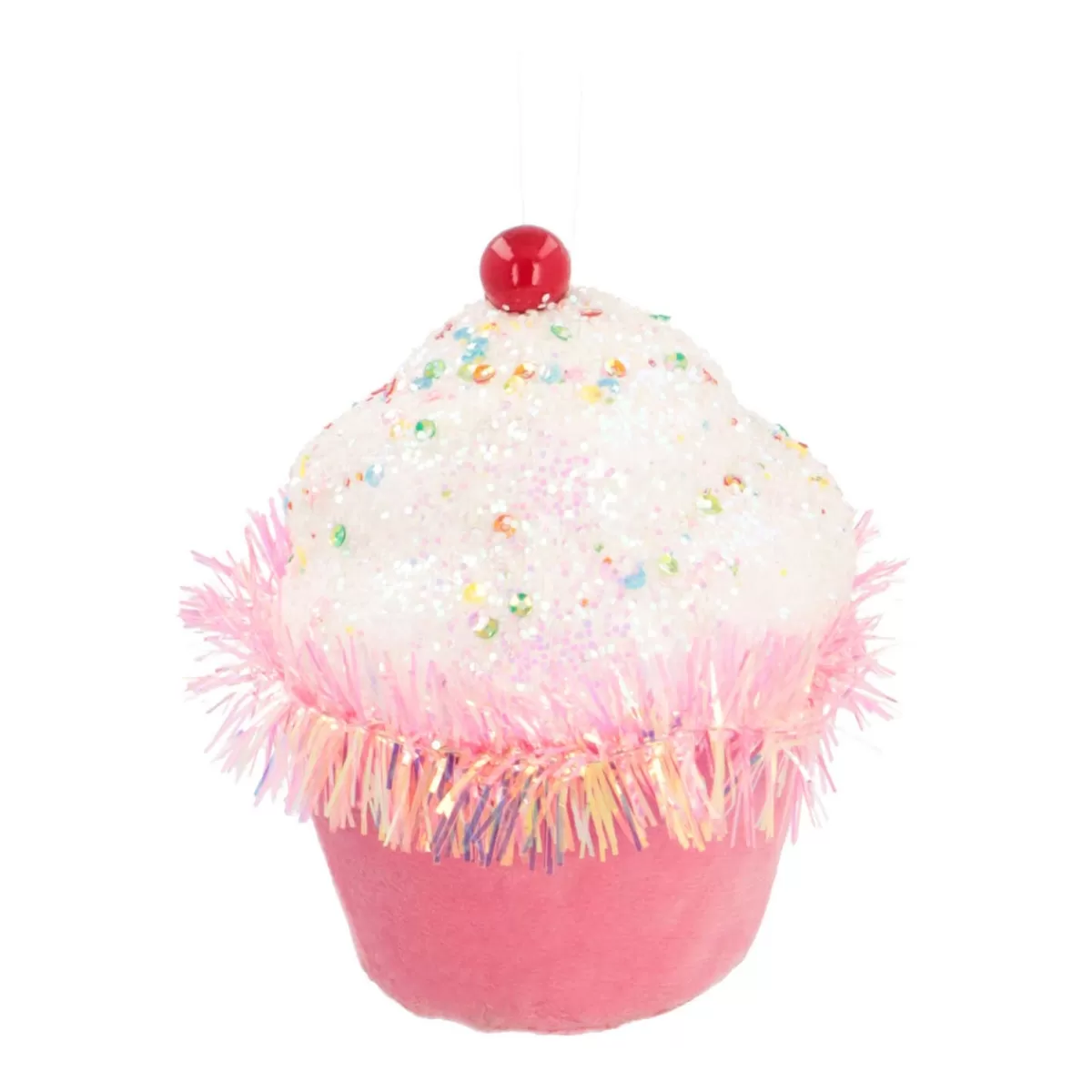 Sale It's all about Christmas Kersthanger Cupcake | Roze | 12 Cm