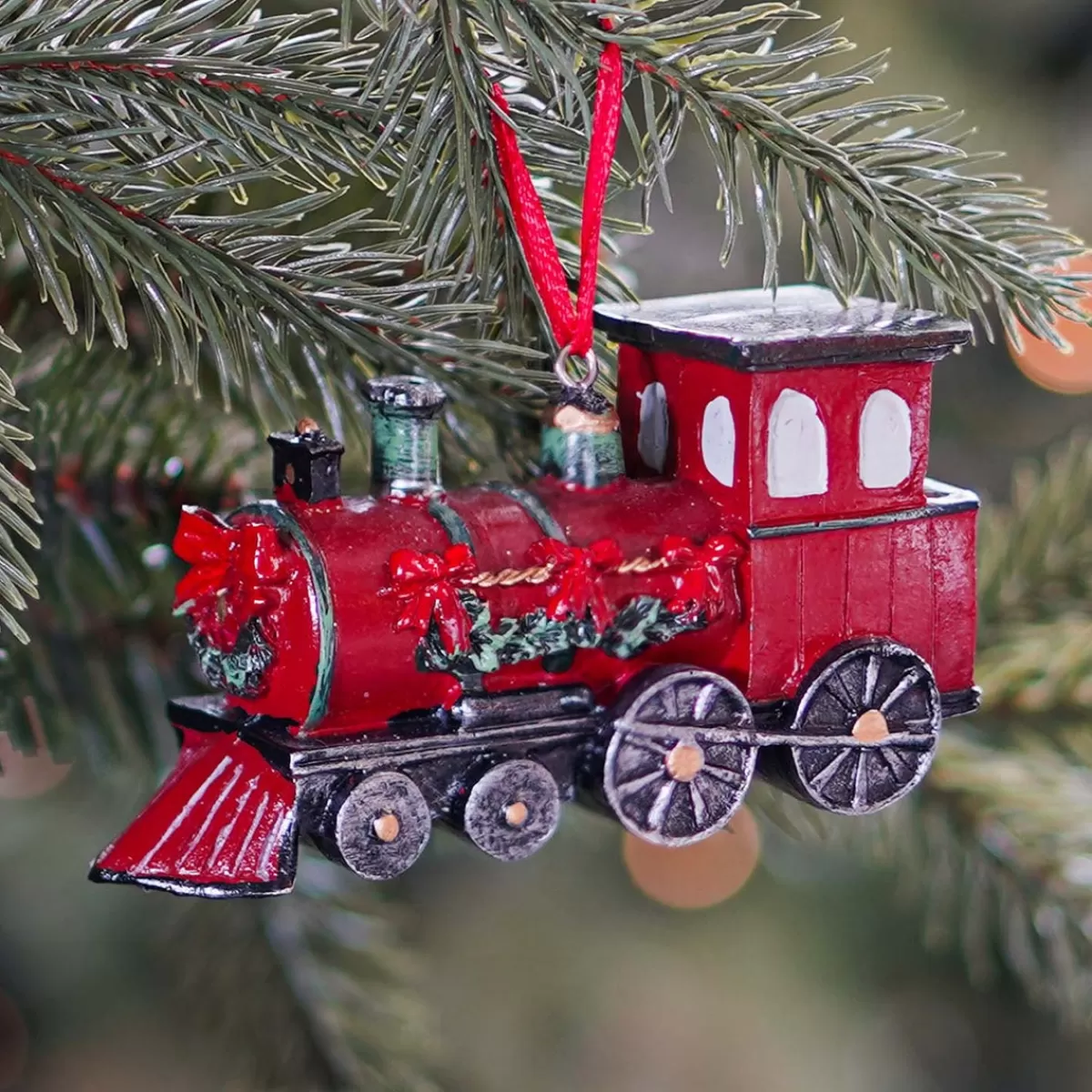 Cheap It's all about Christmas Kersthanger Locomotief | Polyresin | Rood | 11cm