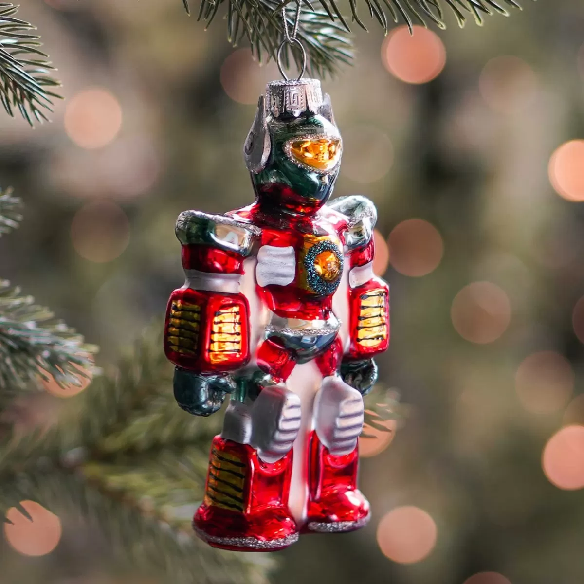 Clearance It's all about Christmas Kersthanger Mega Robot | Glas | Multi | 12cm