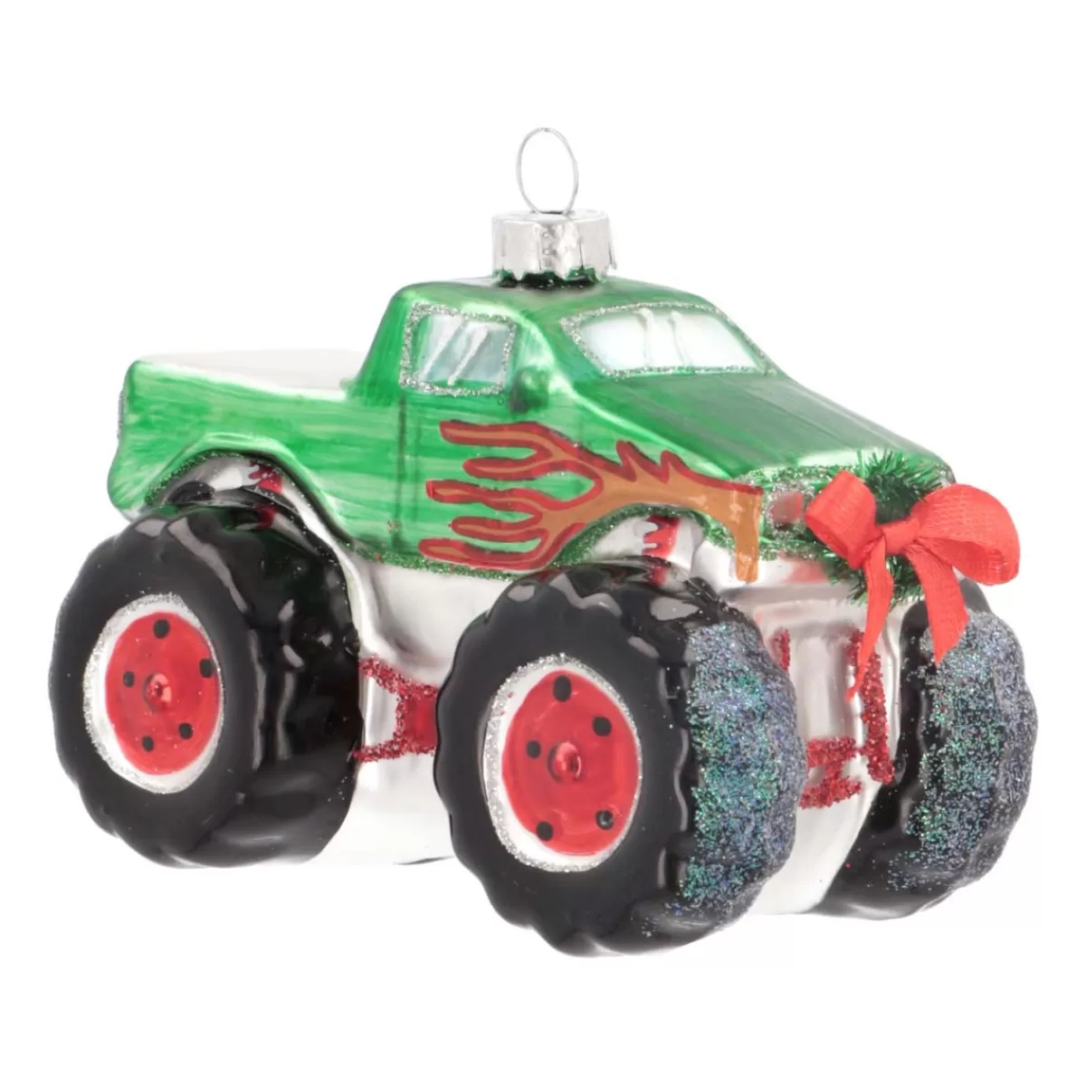 Best Sale It's all about Christmas Kersthanger Monstertruck | Glas | Rood | 11cm