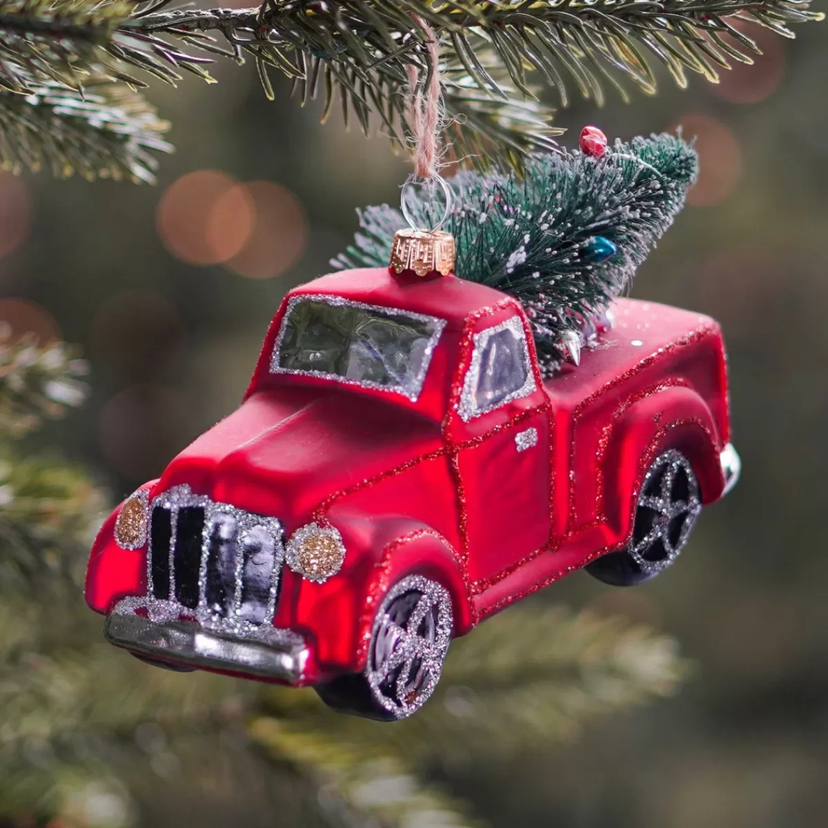 Cheap It's all about Christmas Kersthanger Pickup Truck | Glas | Rood | 13cm