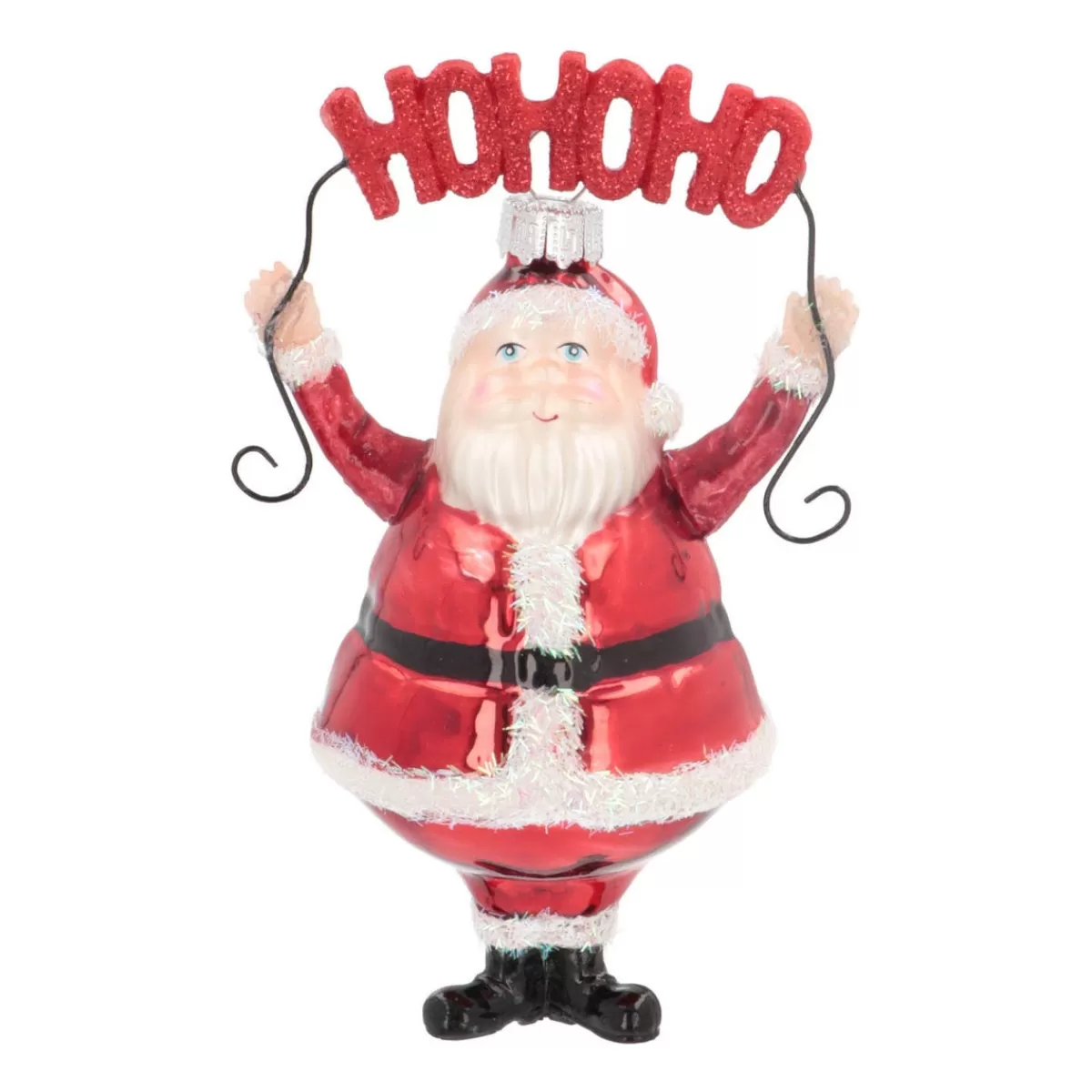 Cheap It's all about Christmas Kersthanger Santa 'Ho Ho Ho' | Glas | Rood | 13cm