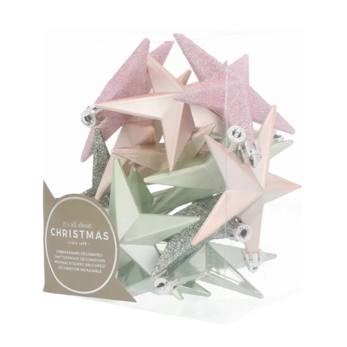 Best Sale It's all about Christmas Kersthangers Sterren 12 St | 'Romantic Pastel' Mix | 10 Cm