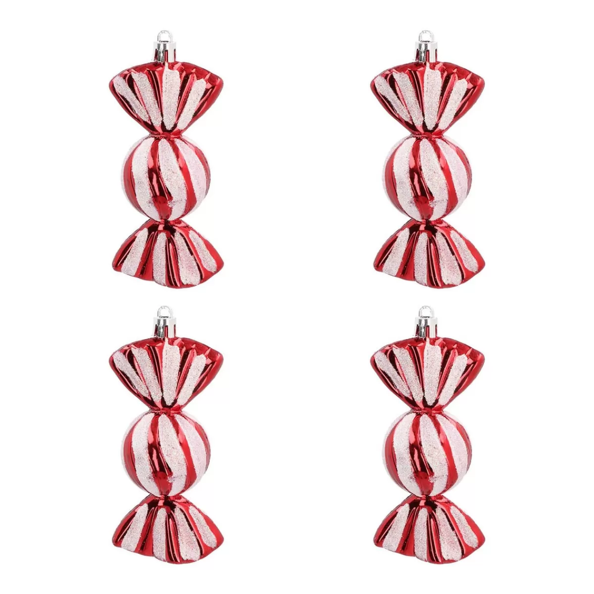 Flash Sale It's all about Christmas Kersthangers Zuurtjes 4 St | Rood-wit | 11 Cm | Kunststof