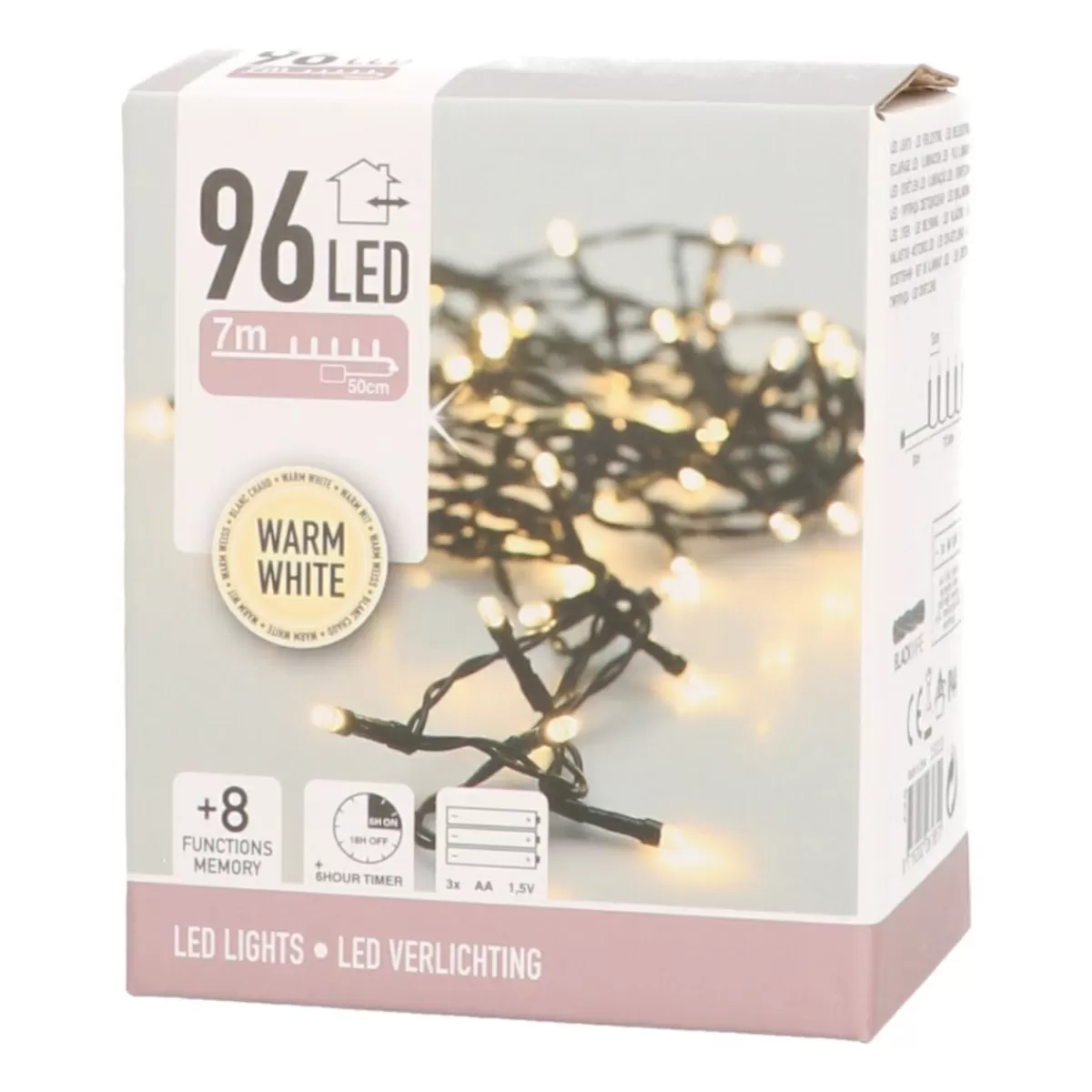 Fashion It's all about Christmas Kerstverlichting | 96 LED | 7 M | Warm Wit | Met Timer | Op Batterij | Binnen En Buiten