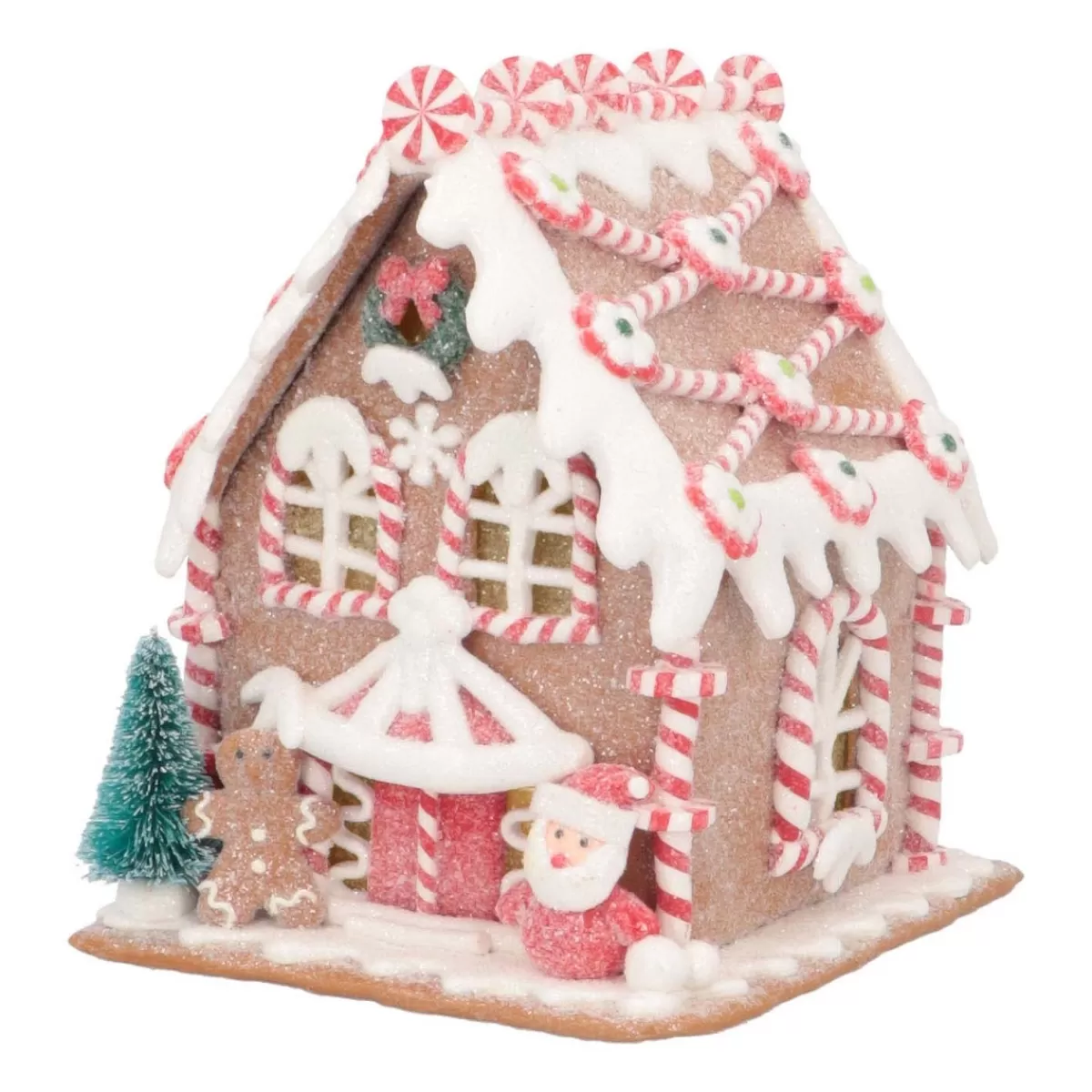 Best Sale It's all about Christmas Kleien Peperkoekhuisje Met LED | Handgemaakt | Incl Batterijen | 16 Cm