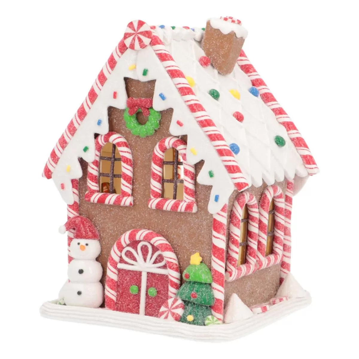 Best Sale It's all about Christmas Kleien Peperkoekhuisje Met LED | Handgemaakt | Met Sneeuwman | 17 Cm