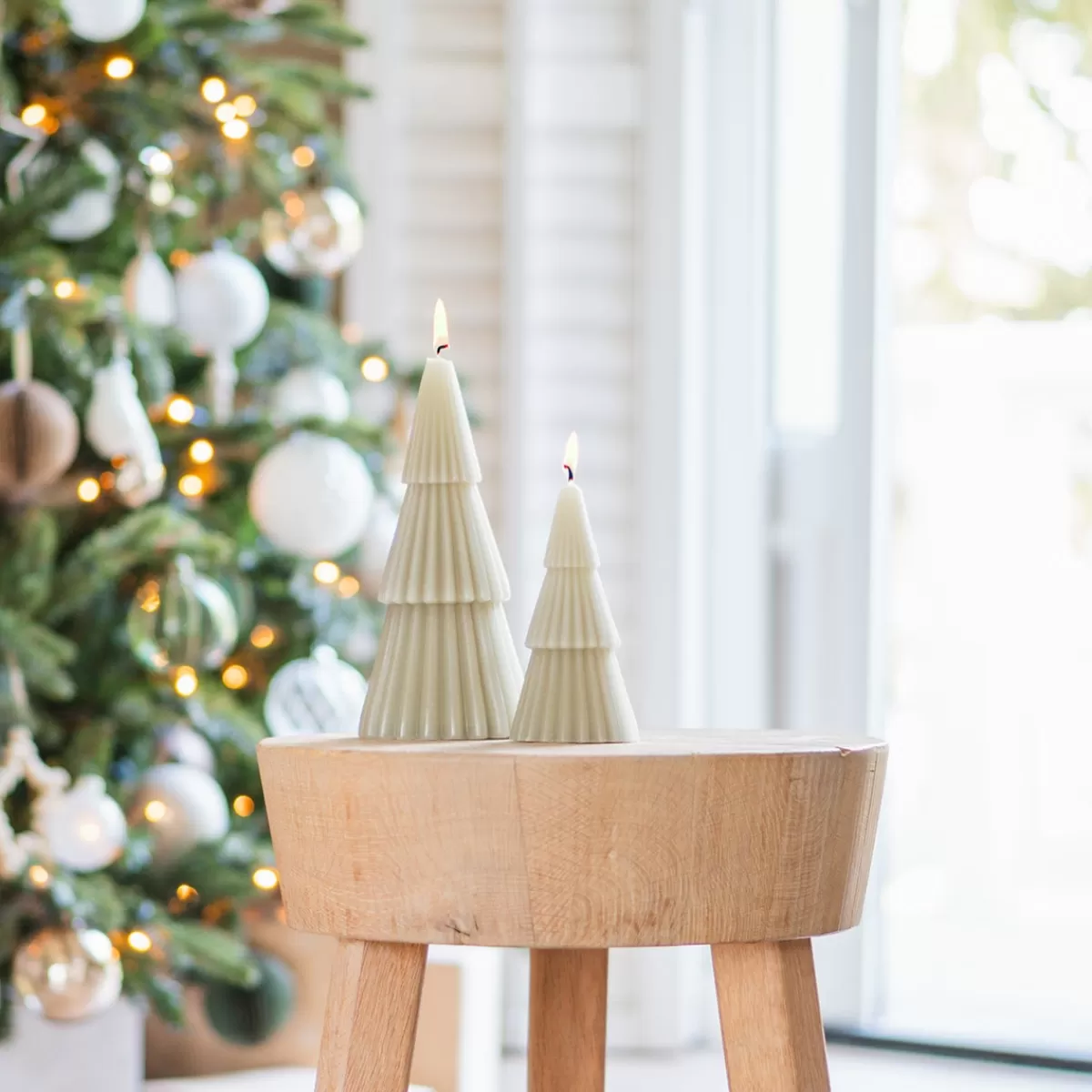 Best It's all about Christmas Kleine Kerstboomkaars Met Laagjes Groen