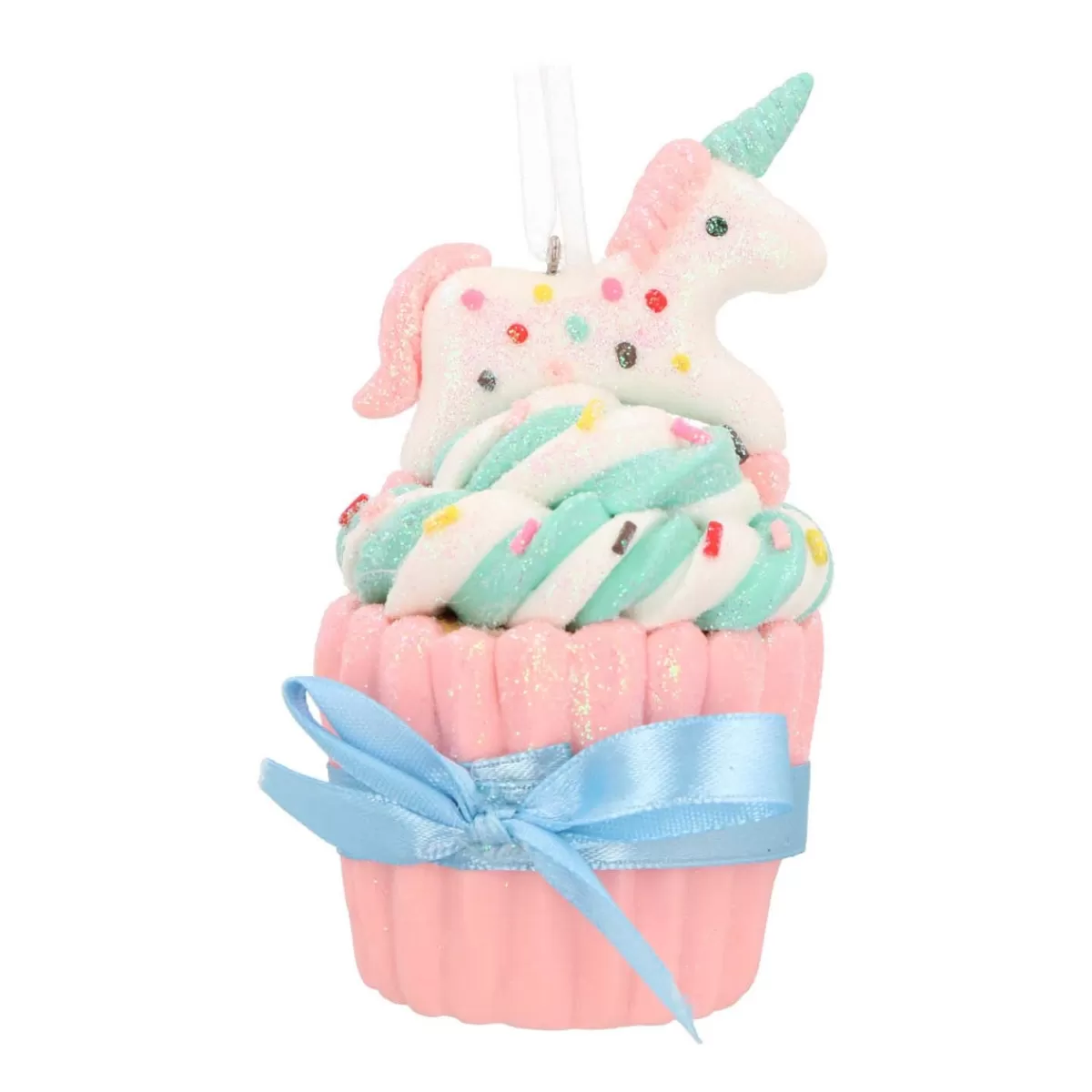 Discount It's all about Christmas Kunststof Kersthanger Cupcake Met Eenhoorn | 11 Cm