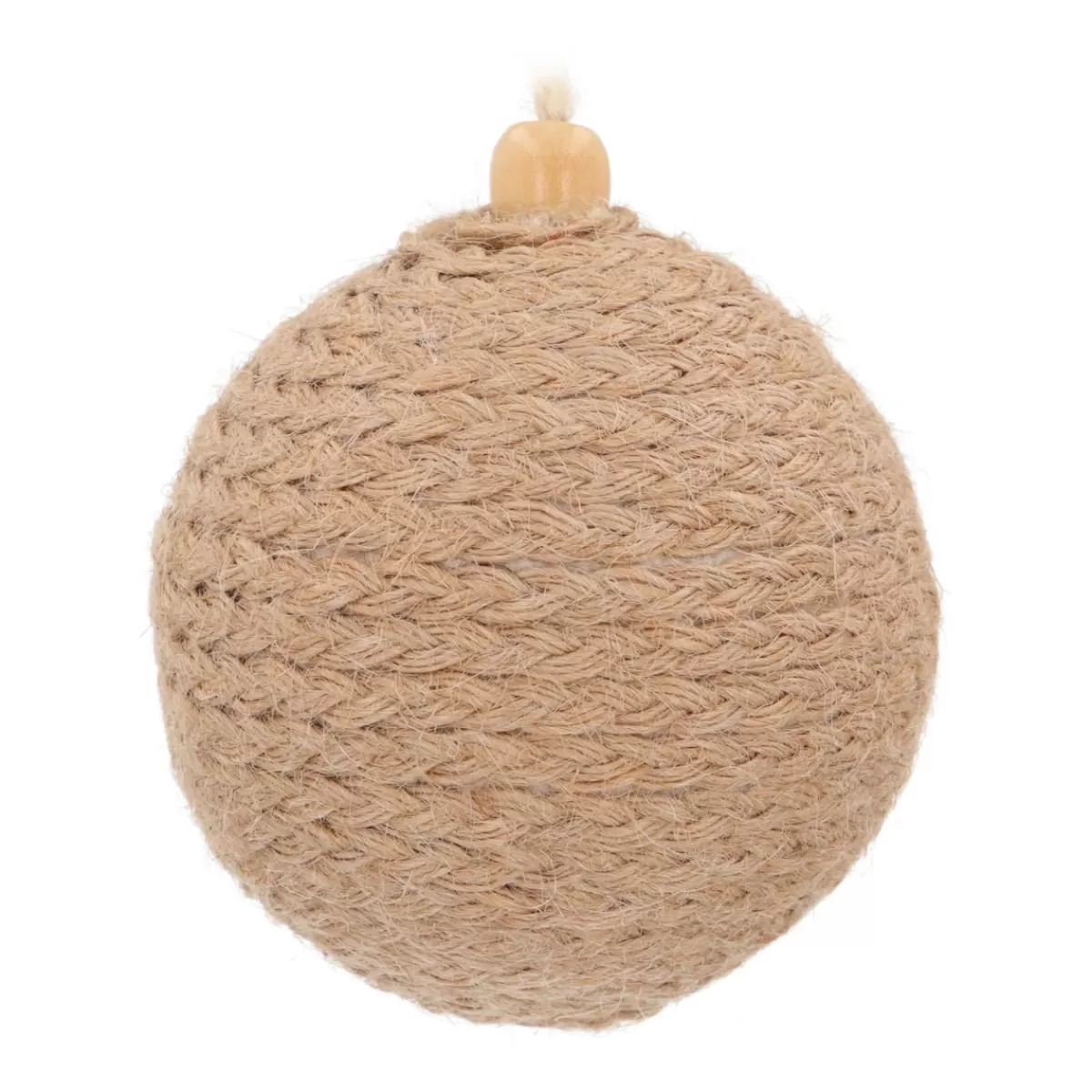 Best Sale It's all about Christmas Landelijke Beige Jute Kerstbal 8 Cm