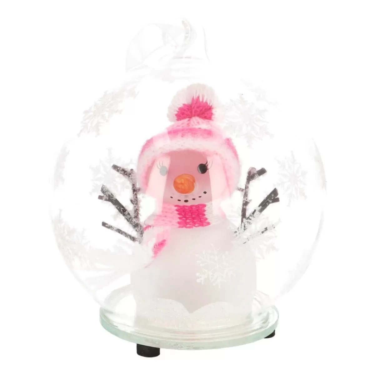 Cheap It's all about Christmas LED Sneeuwman - Glazen Kerstbal - 10cm - Roze