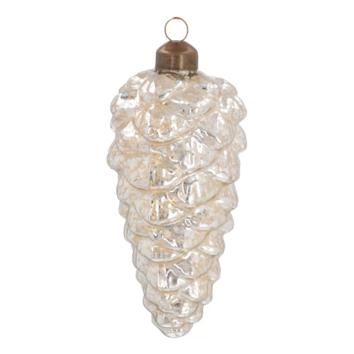 Store It's all about Christmas Luxe Kerstbal Dennenappel | Antiek-zilver | Glas | 12cm