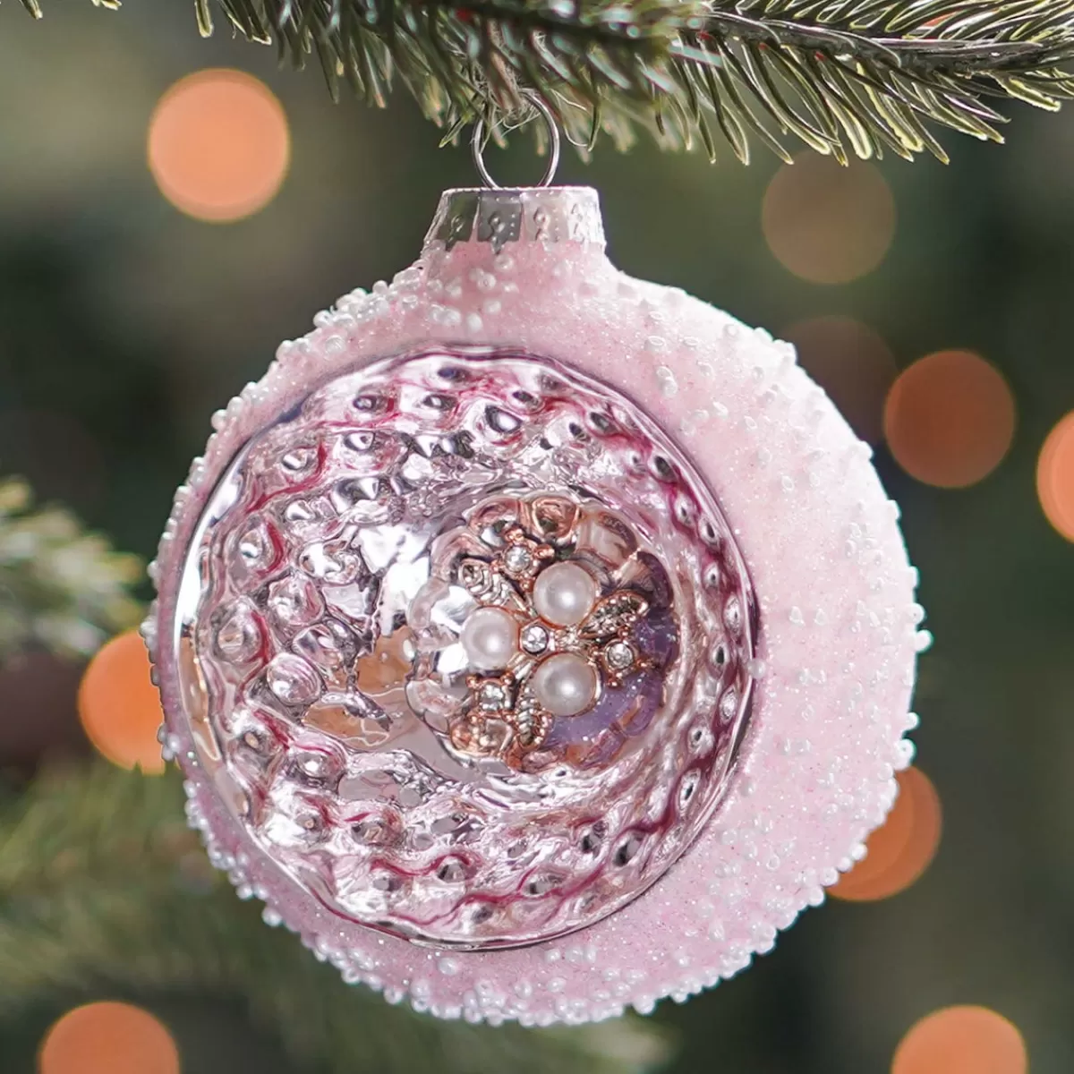 Best It's all about Christmas Luxe Kerstbal Met Reflector | Glas | Roze | 8cm