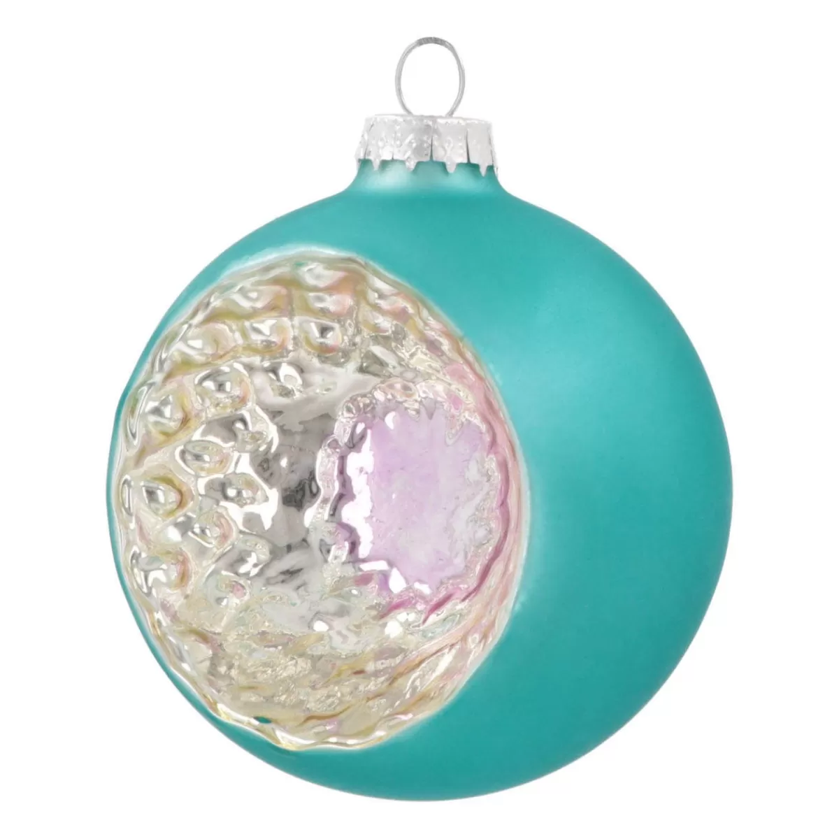 Sale It's all about Christmas Luxe Kerstbal Met Reflector | Glas | Tealblauw | 8cm