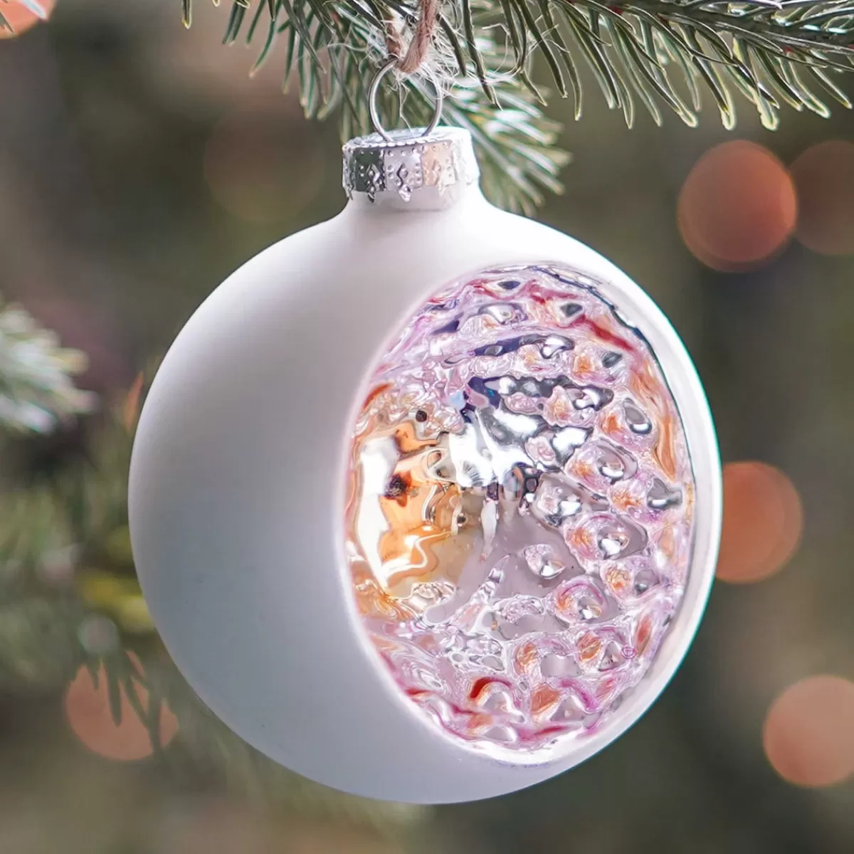 Shop It's all about Christmas Luxe Kerstbal Met Reflector | Glas | Zilver | 8cm