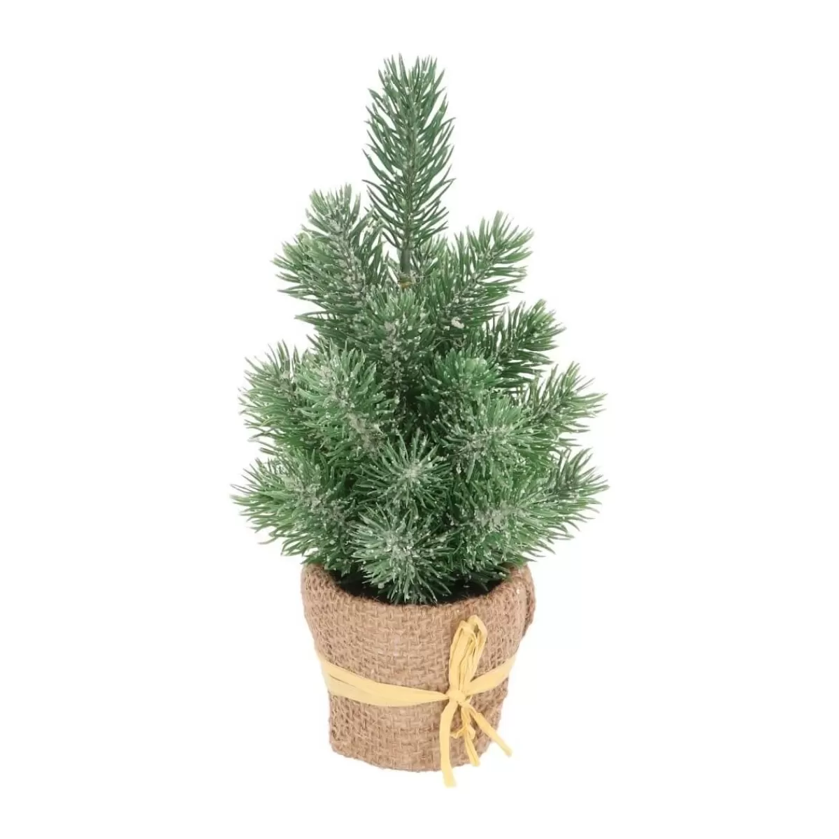 Online It's all about Christmas Mini Kerstboom Met Frost En Jute Zak 24 Cm