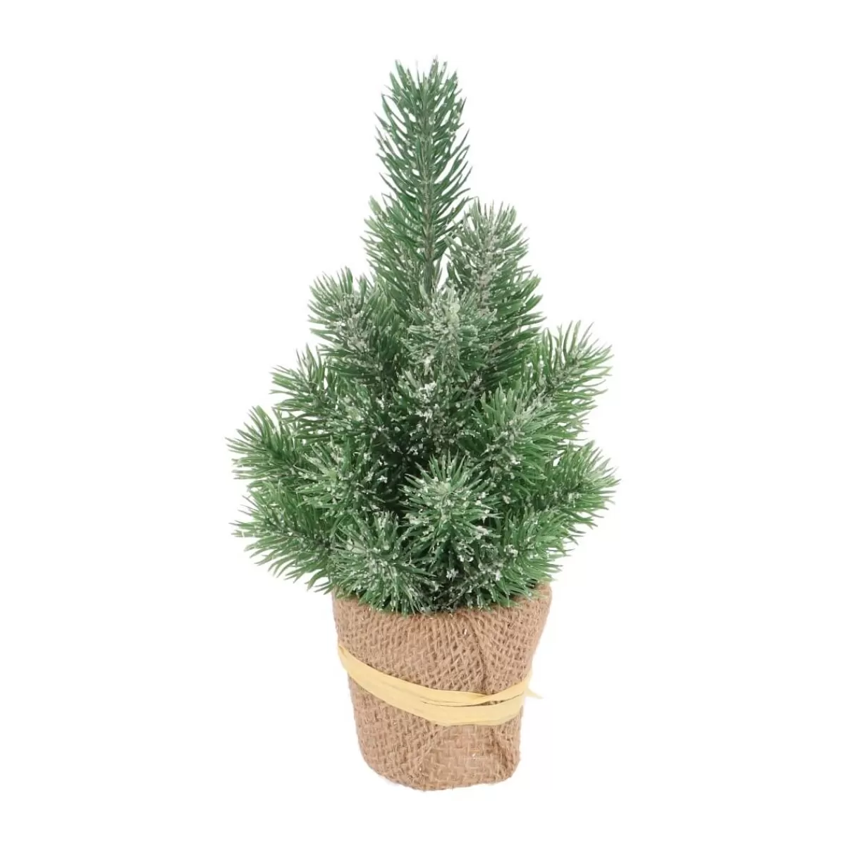 Online It's all about Christmas Mini Kerstboom Met Frost En Jute Zak 24 Cm