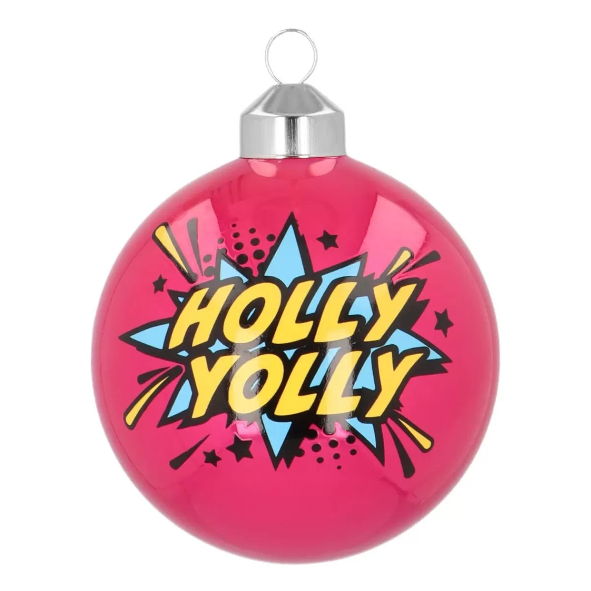 Cheap It's all about Christmas Pop-art Kerstbal "Holly Jolly" | Glas | Roze | 8 Cm