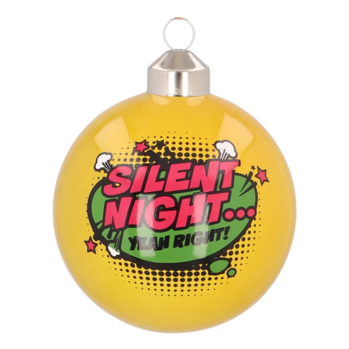 Best Sale It's all about Christmas Pop-art Kerstbal "Silent Night" | Geel | Glas | 8 Cm