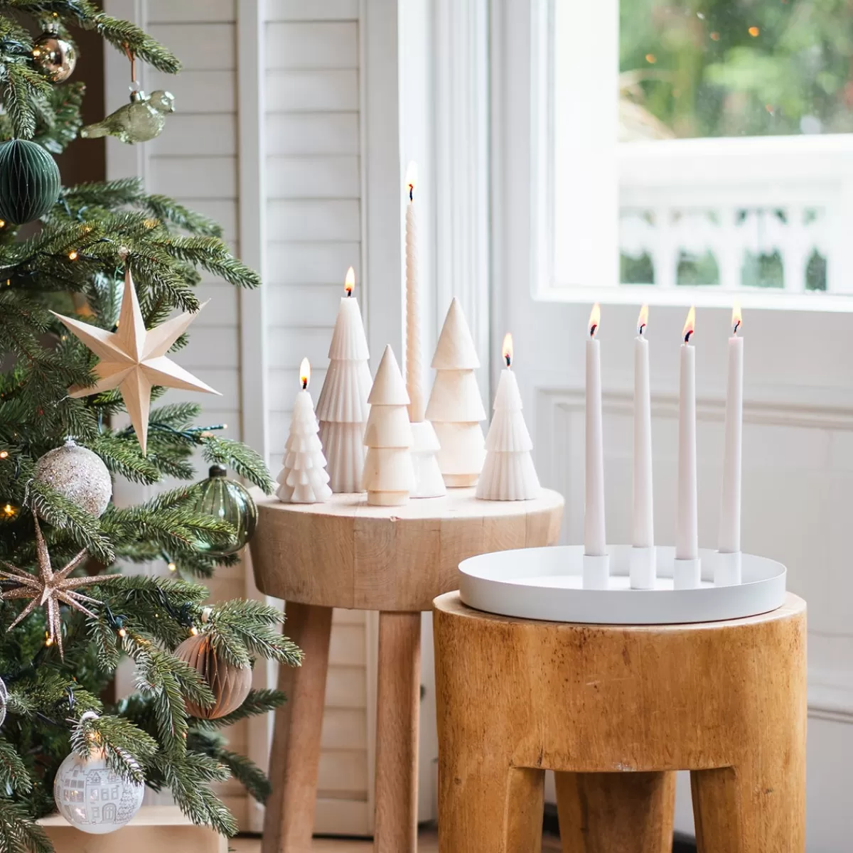 Discount It's all about Christmas Rechte Taupe Dinerkaarsen