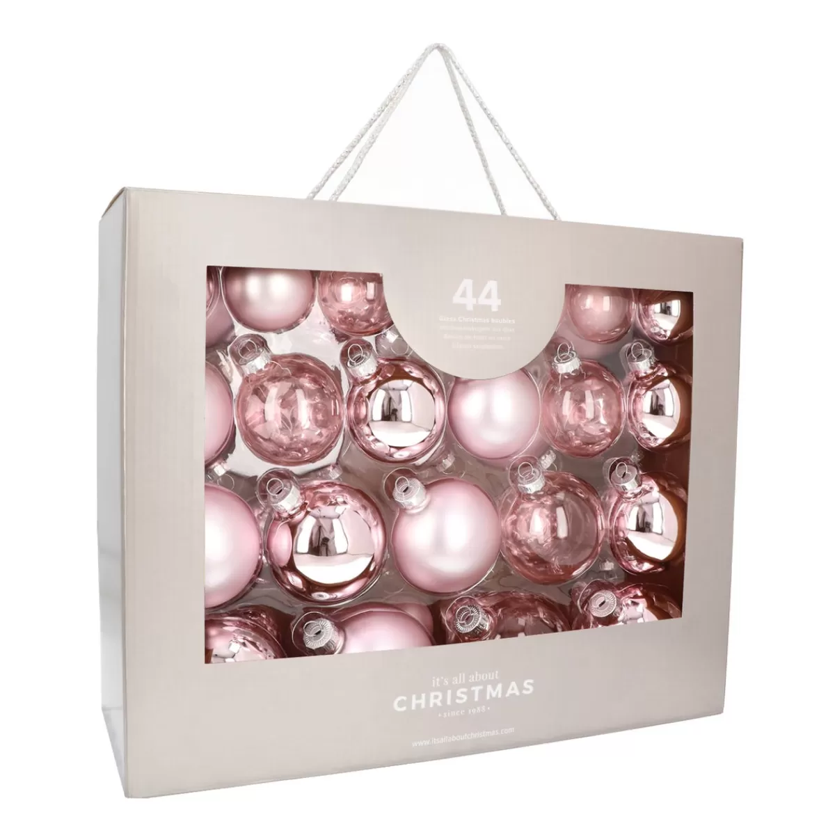 Shop It's all about Christmas Romantische Lichtroze Kerstballenset 44 Stuks In Handige Box