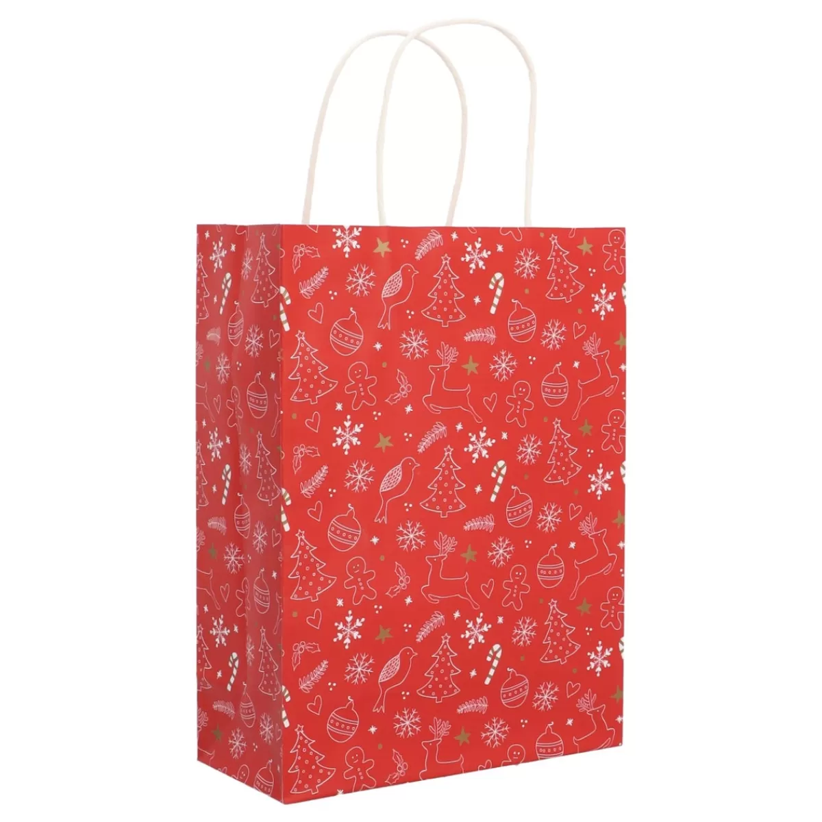 Clearance It's all about Christmas Rood Geschenktasje Met Vrolijke Kerstfiguurtjes