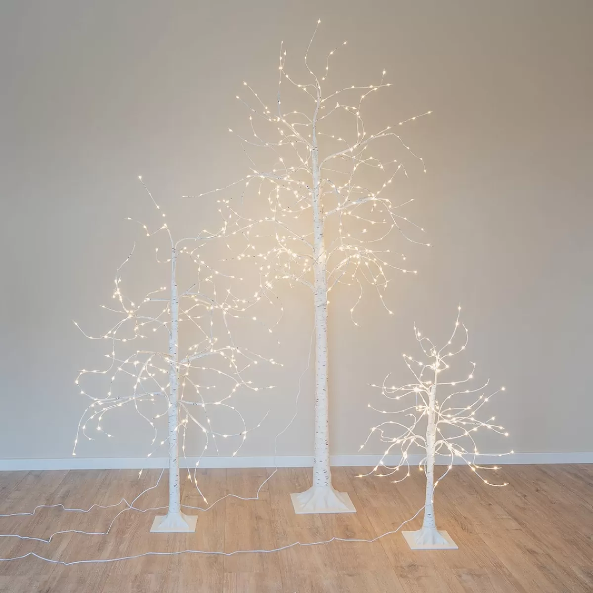 Flash Sale It's all about Christmas Sierlijke Witte Berkenboom Met LED-verlichting