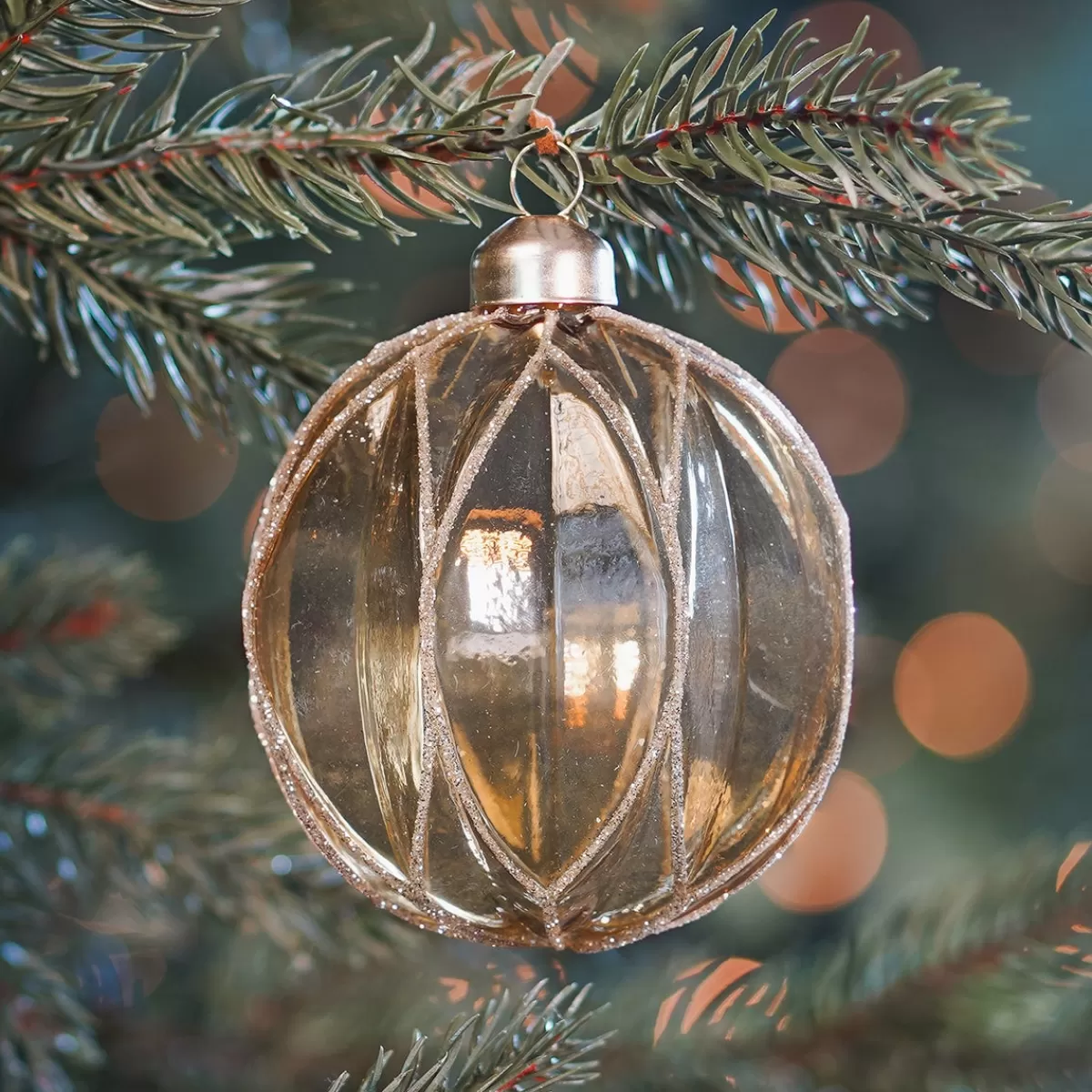 Shop It's all about Christmas Transparante Gouden Kerstbal Met Glitters