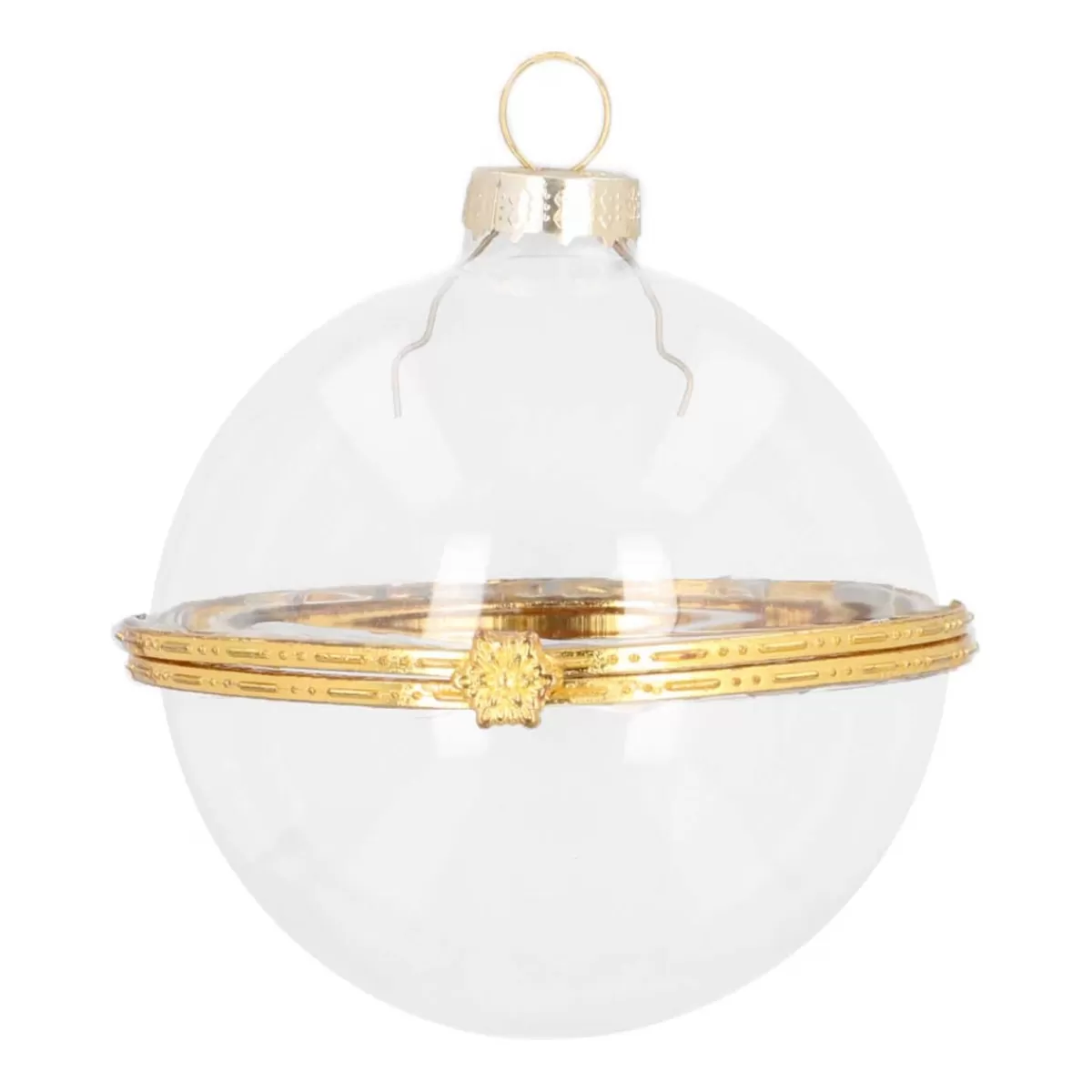 Best Sale It's all about Christmas Transparante Vulbare Kerstbal Van Glas 8 Cm Goud